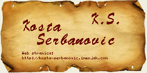 Kosta Šerbanović vizit kartica